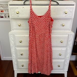 Red Old Navy Floral Cami Midi Dress